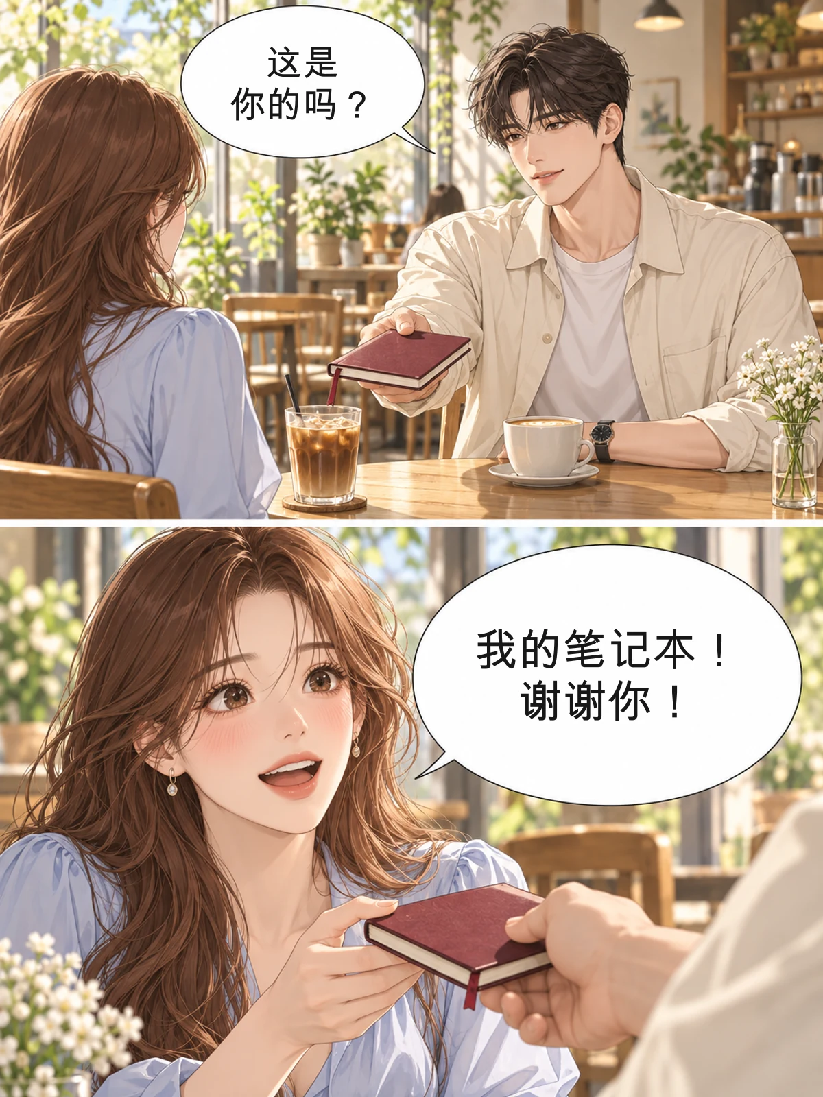 韩语 Manhwa 翻译成中文后的页面，保留彩色原画和对白框