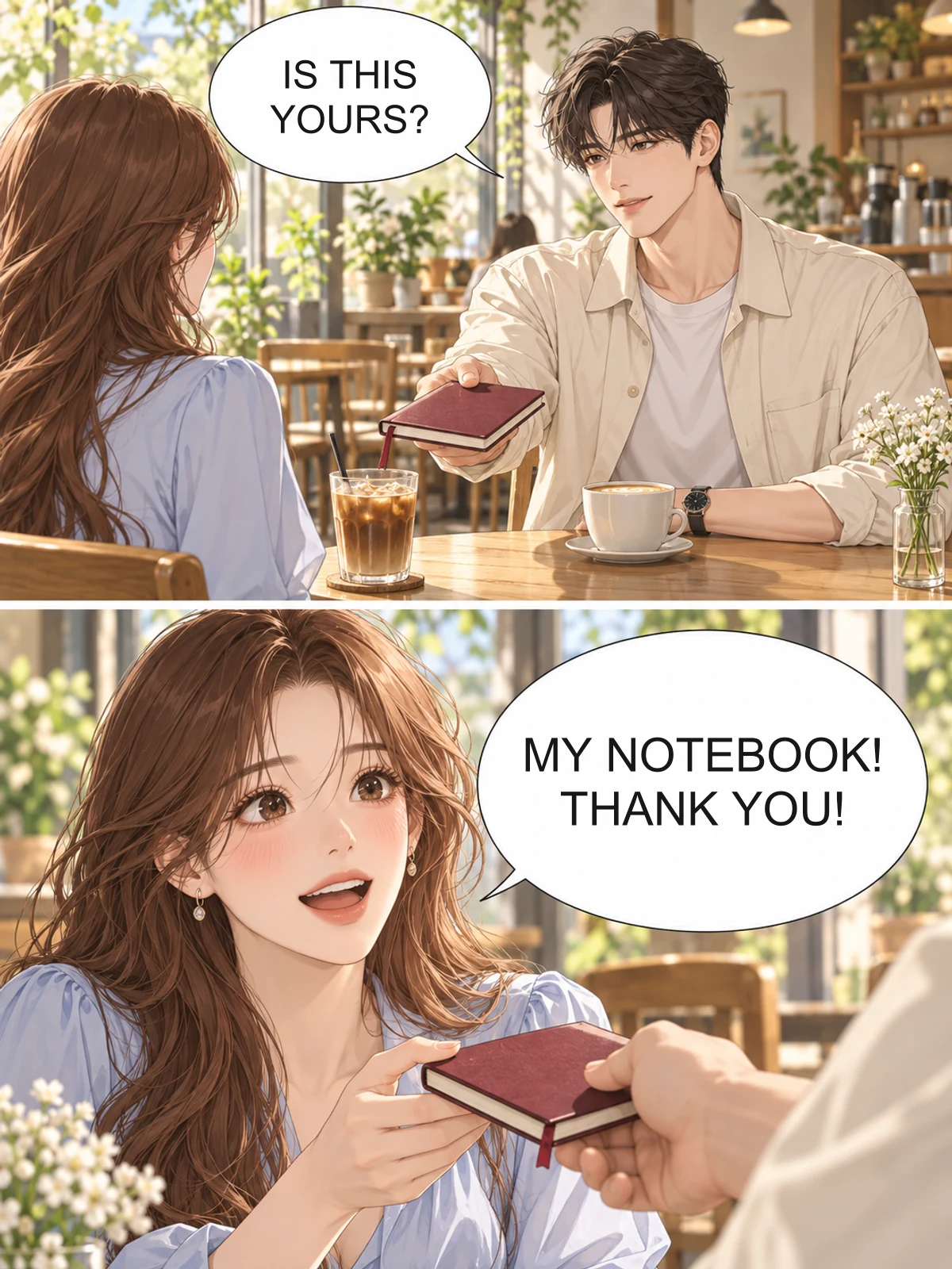 Korean manhwa page translated into English with color artwork and speech bubbles preserved